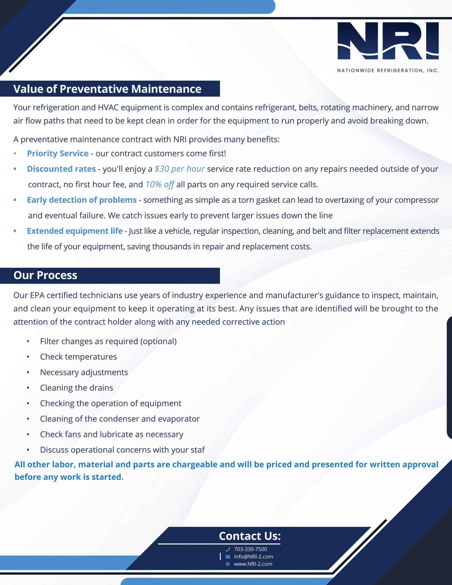 Preventative Maintenance Contracts - Nationwide Refrigeration, Inc.